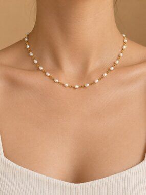Handmade Freshwater Pearl Wire-Wrapped Necklace